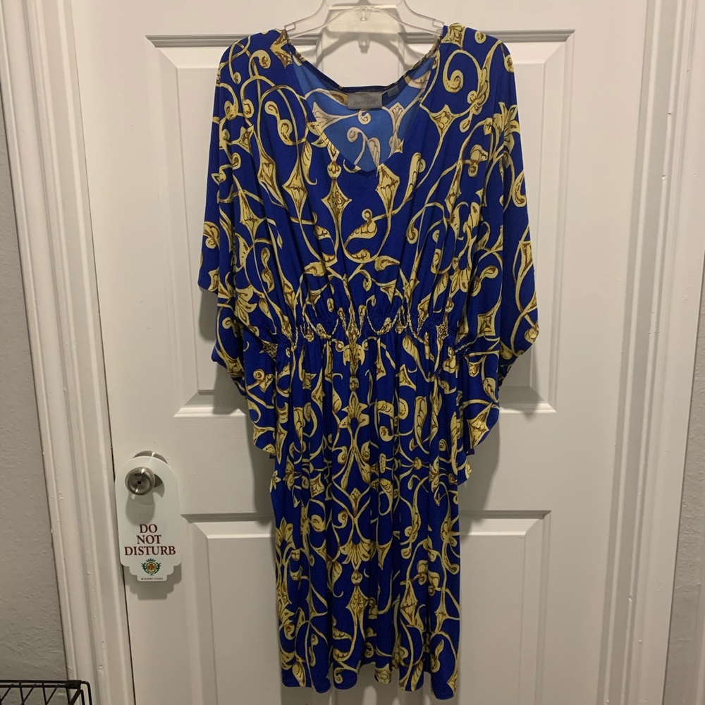 Blue and gold dress